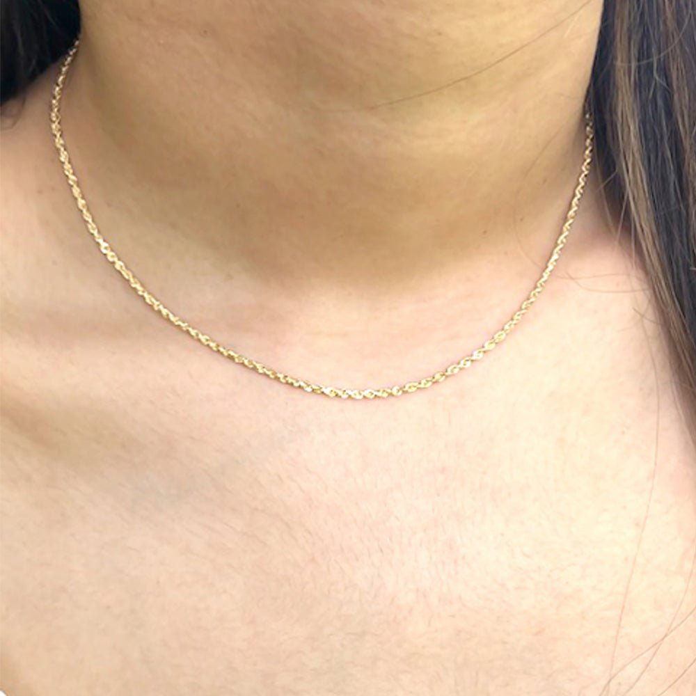 Classic Rope Chain Necklace in Solid 10k Gold Necklaces Estellacollection #product_description# 17845 10k 14k Layering Necklace #tag4# #tag5# #tag6# #tag7# #tag8# #tag9# #tag10# 16" Length