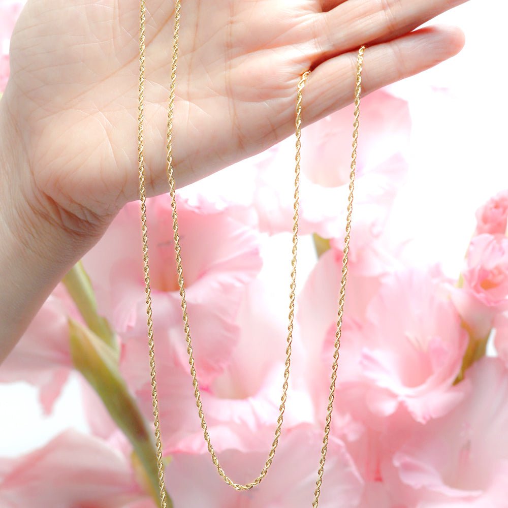 Classic Rope Chain Necklace in Solid 10k Gold Necklaces Estellacollection #product_description# 17845 10k 14k Layering Necklace #tag4# #tag5# #tag6# #tag7# #tag8# #tag9# #tag10# 16" Length