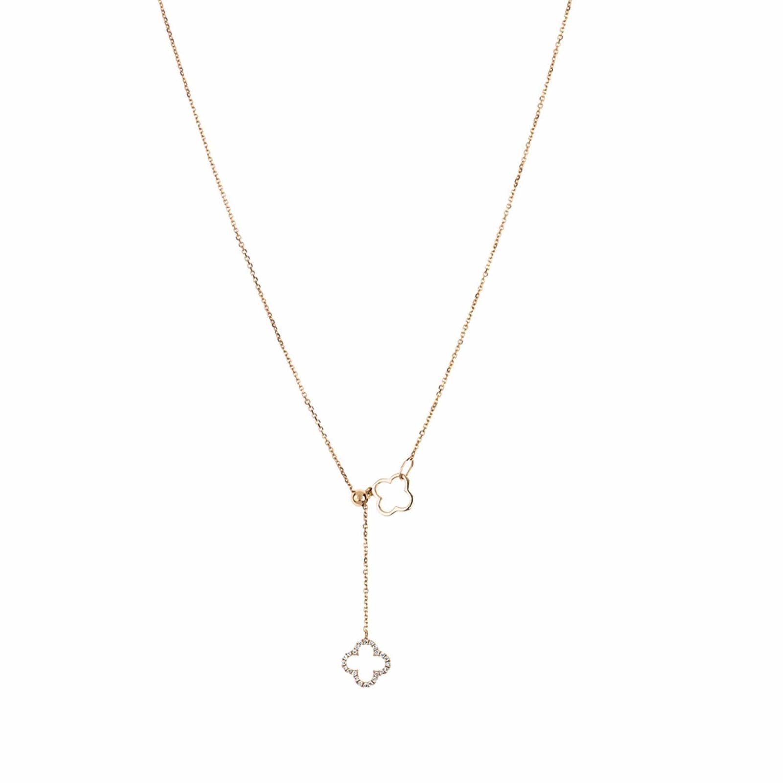 Diamond Clover Lariat Bolo Necklace Necklaces Estellacollection #product_description# 17144 14k Birthstone Birthstone Jewelry #tag4# #tag5# #tag6# #tag7# #tag8# #tag9# #tag10#