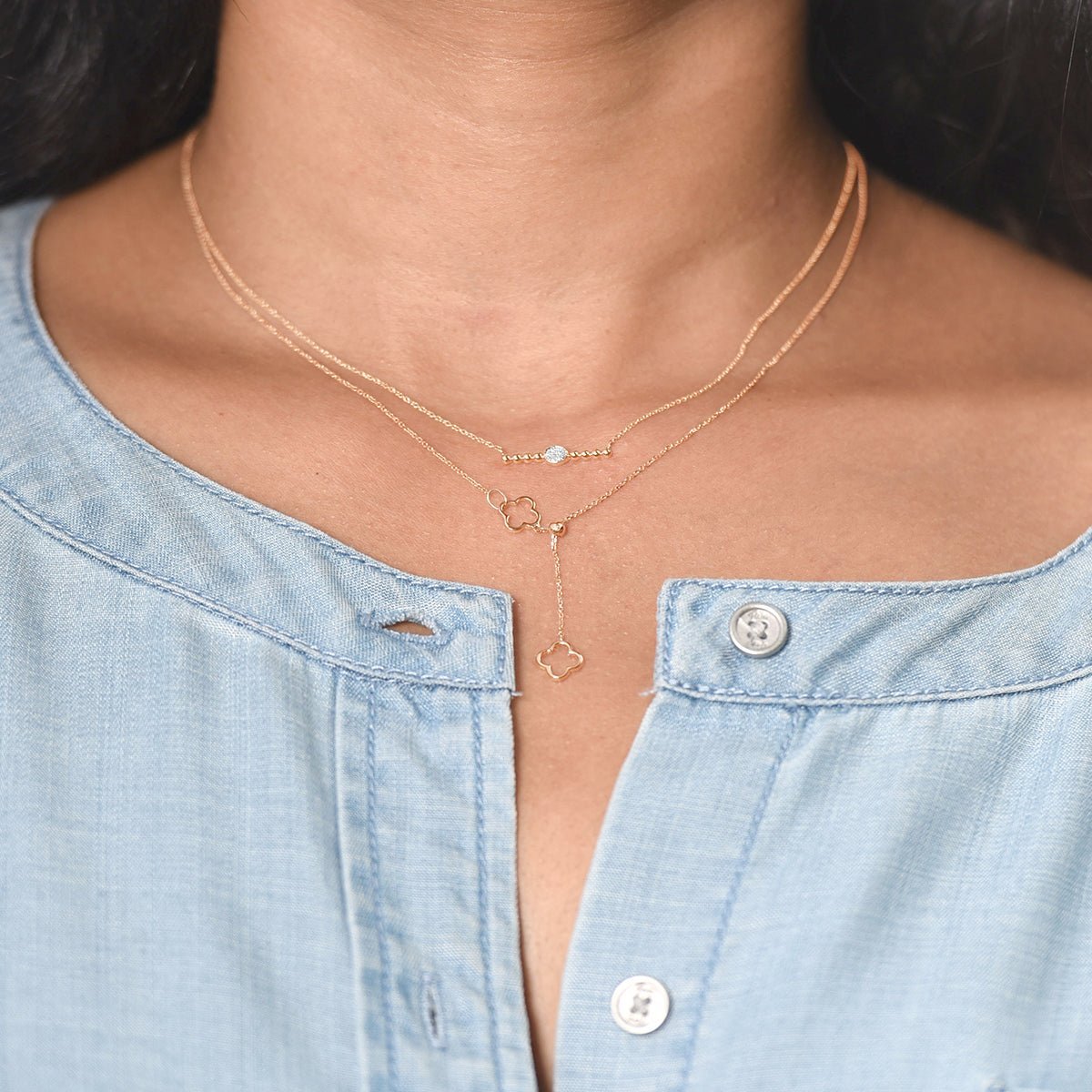 Diamond Clover Lariat Bolo Necklace Necklaces Estellacollection #product_description# 17144 14k Birthstone Birthstone Jewelry #tag4# #tag5# #tag6# #tag7# #tag8# #tag9# #tag10#