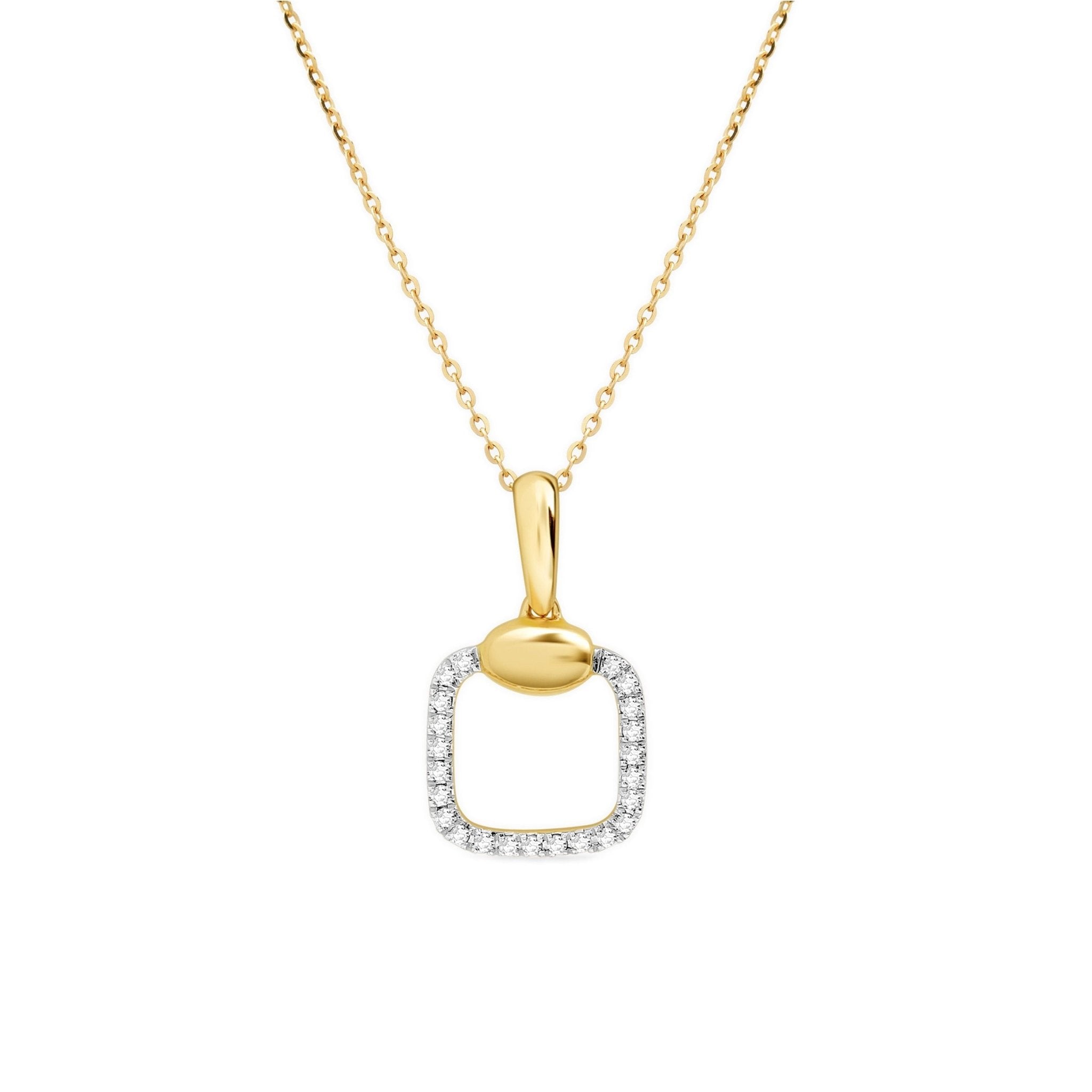 Diamond PavÃ© Square Cushion Pendant Necklace Necklaces Estellacollection #product_description# 17549 14k Diamond Gemstone #tag4# #tag5# #tag6# #tag7# #tag8# #tag9# #tag10#