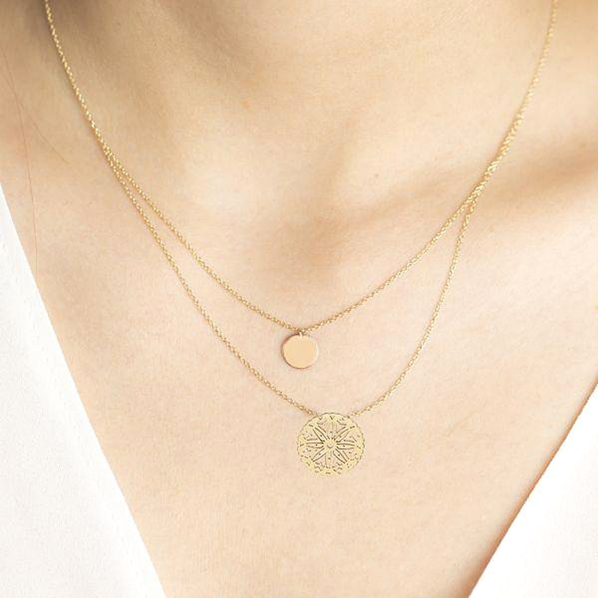 Double Wrap Disc & Medallion Necklace Necklaces Estellacollection #product_description# 17668 14k Layering Necklace Make Collection #tag4# #tag5# #tag6# #tag7# #tag8# #tag9# #tag10#
