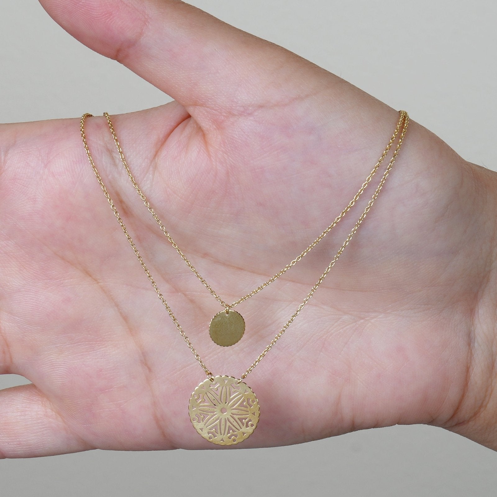 Double Wrap Disc & Medallion Necklace Necklaces Estellacollection #product_description# 17668 14k Layering Necklace Make Collection #tag4# #tag5# #tag6# #tag7# #tag8# #tag9# #tag10#