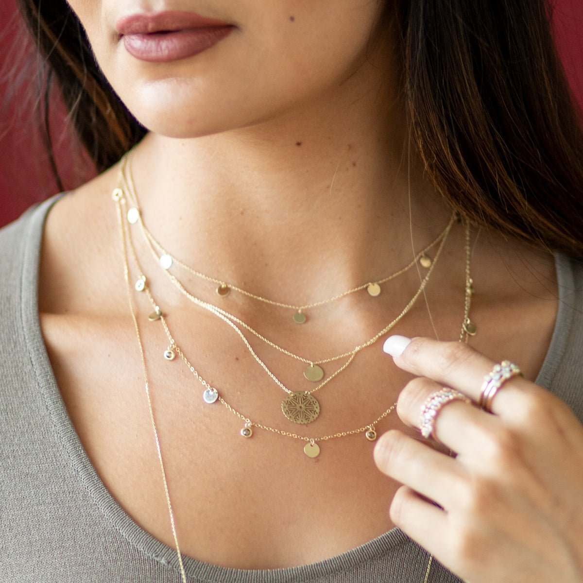 Double Wrap Disc & Medallion Necklace Necklaces Estellacollection #product_description# 17668 14k Layering Necklace Make Collection #tag4# #tag5# #tag6# #tag7# #tag8# #tag9# #tag10#