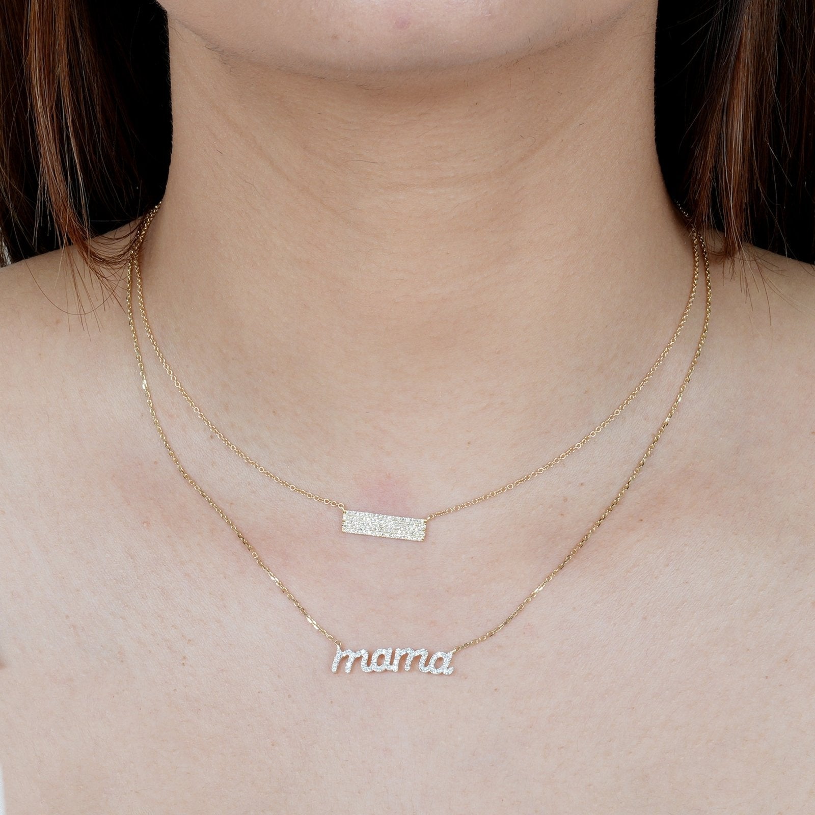 Five Row Diamond PavÃ© Bar Necklace Necklaces Estellacollection #product_description# 17725 14k Diamond Gemstone #tag4# #tag5# #tag6# #tag7# #tag8# #tag9# #tag10#