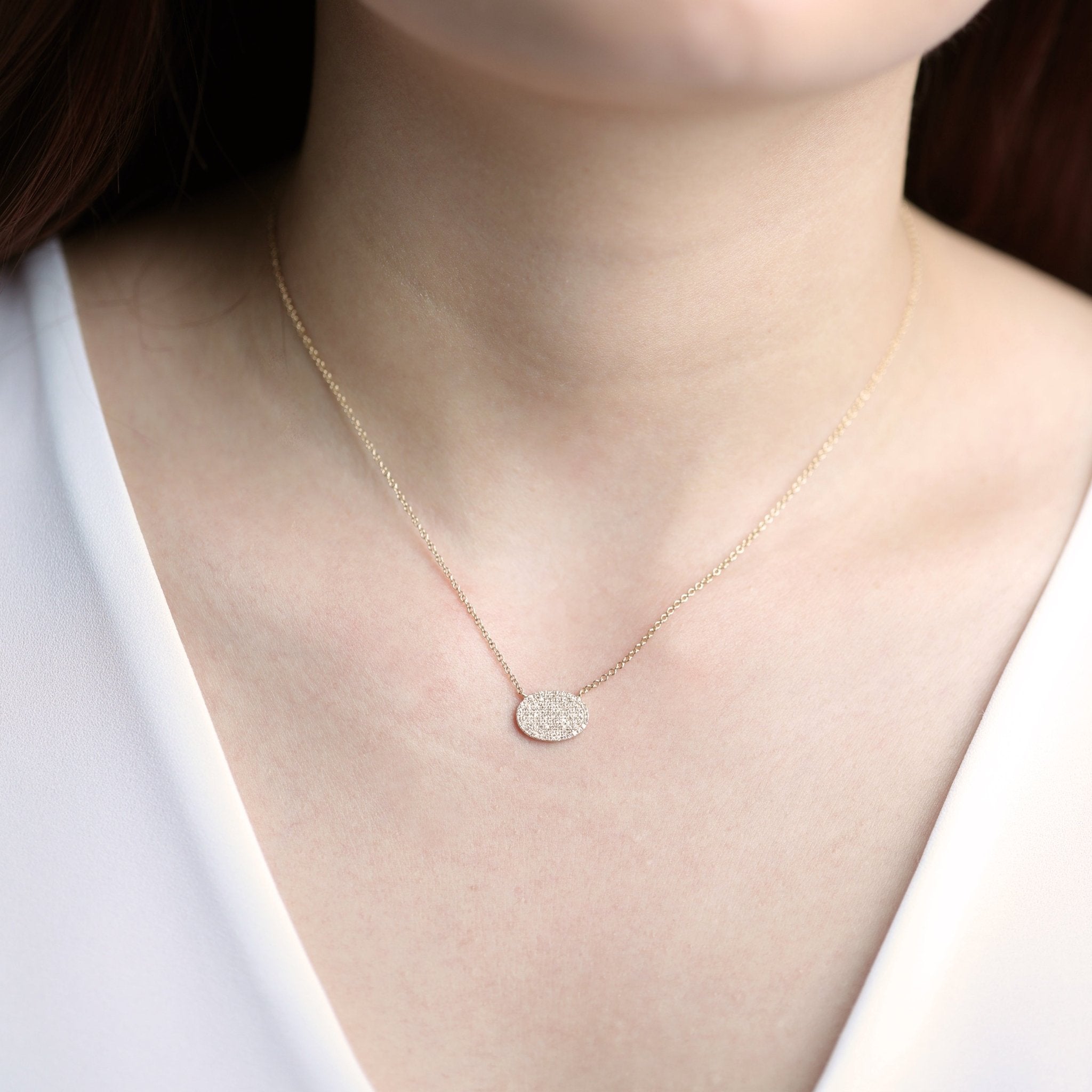 Oval Diamond PavÃ© Station Necklace Necklaces Estellacollection #product_description# 17705 14k Diamond Gemstone #tag4# #tag5# #tag6# #tag7# #tag8# #tag9# #tag10#