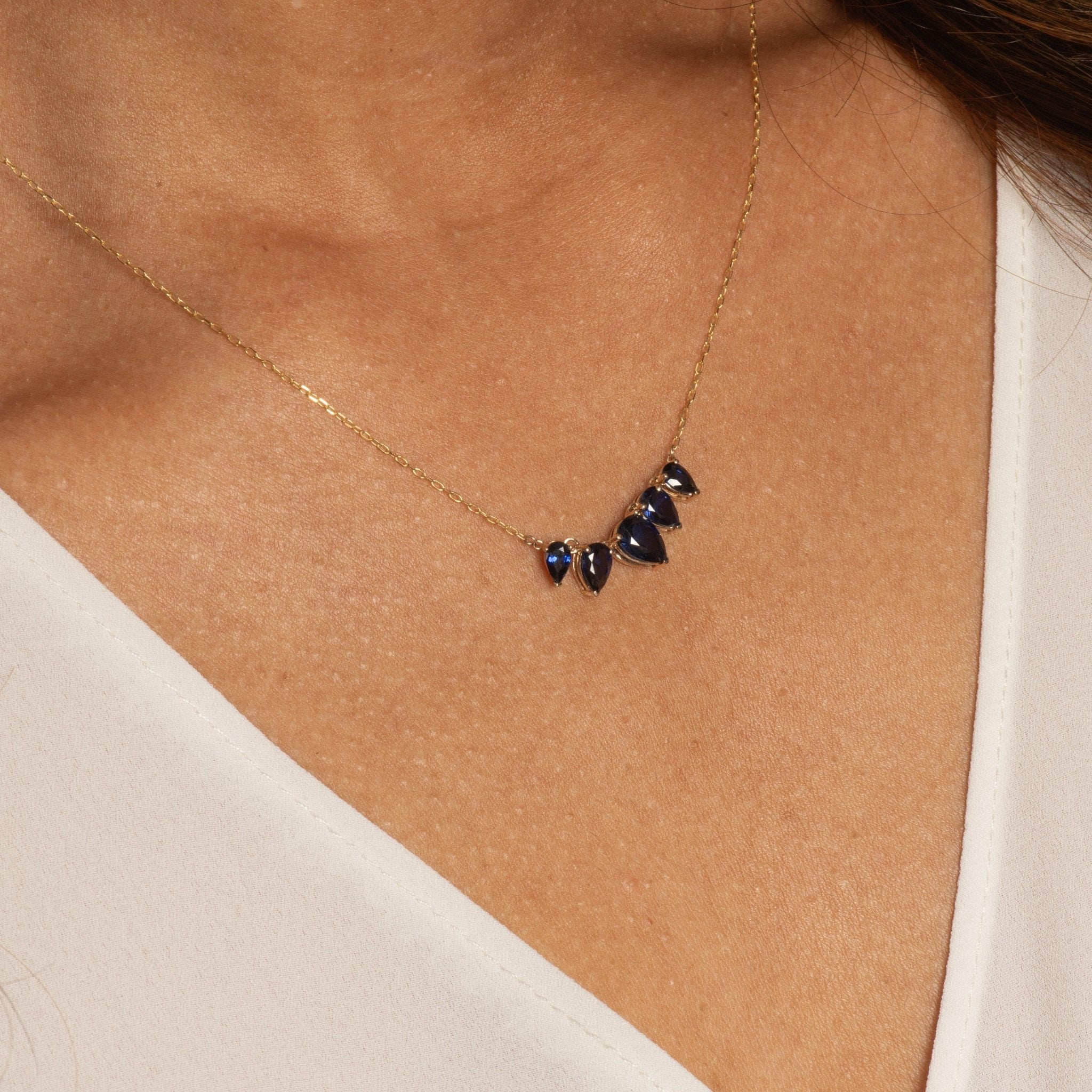 Teardrop Shaped Blue Sapphire Necklace Necklaces Estellacollection #product_description# 32712 10k blue Blue Gemstone #tag4# #tag5# #tag6# #tag7# #tag8# #tag9# #tag10#