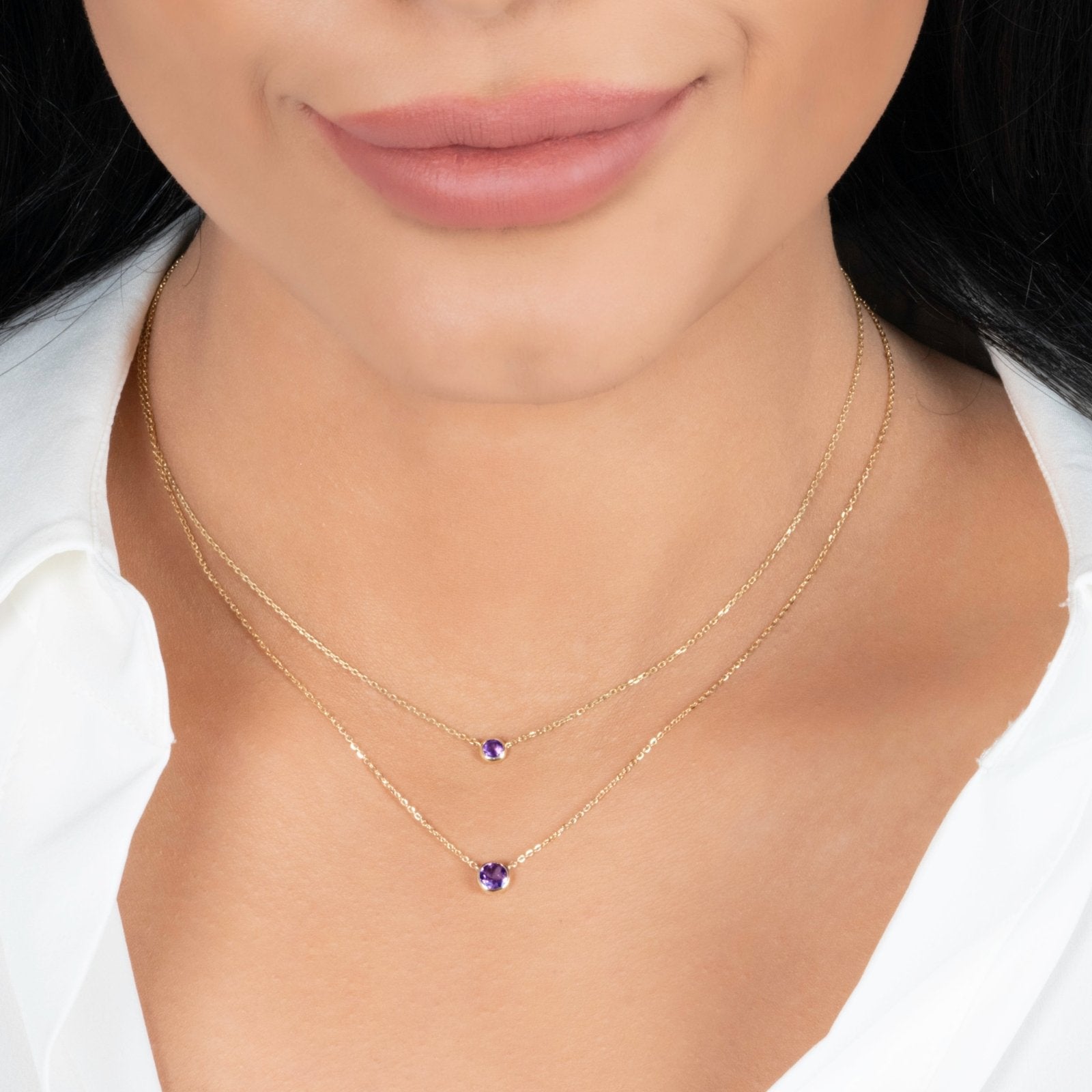 Amethyst Station Necklace Bezel Set in 14k Gold Necklaces Estellacollection #product_description# 18402 14k Amethyst Birthstone #tag4# #tag5# #tag6# #tag7# #tag8# #tag9# #tag10# 3MM