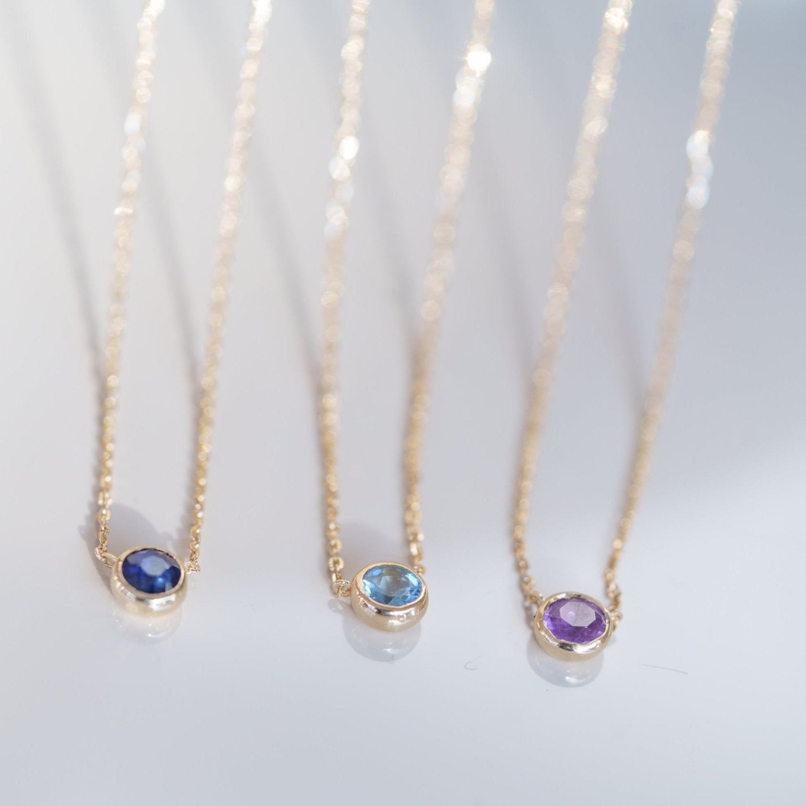 Amethyst Station Necklace Bezel Set in 14k Gold Necklaces Estellacollection #product_description# 18402 14k Amethyst Birthstone #tag4# #tag5# #tag6# #tag7# #tag8# #tag9# #tag10# 3MM