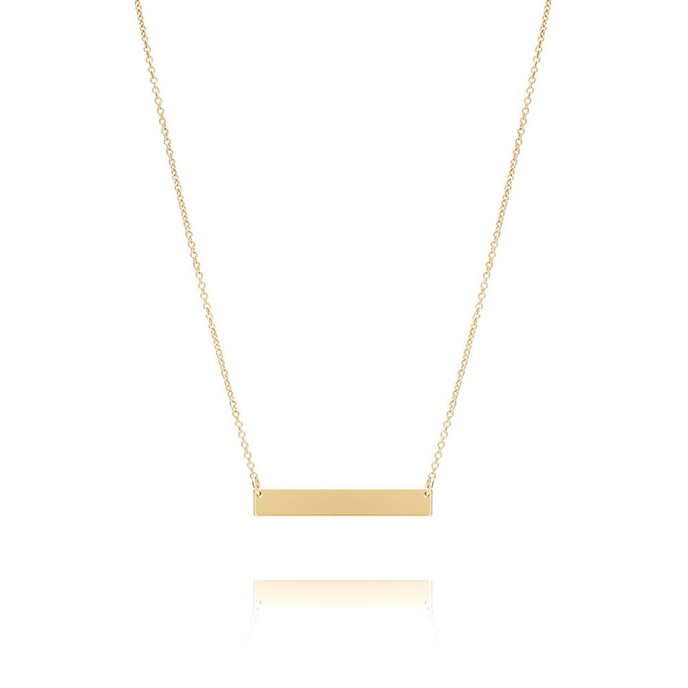 Bar Monogram Nameplate Necklace in Solid Gold Necklaces Estellacollection #product_description# 17656 10k Make Collection Personalized Jewelry #tag4# #tag5# #tag6# #tag7# #tag8# #tag9# #tag10#