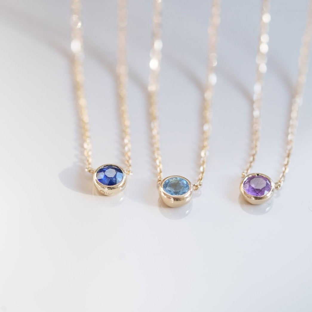 Blue Topaz Station Necklace Bezel Set in 14k Gold Necklaces Estellacollection #product_description# 18423 14k Birthstone Blue Gemstone #tag4# #tag5# #tag6# #tag7# #tag8# #tag9# #tag10# 3MM