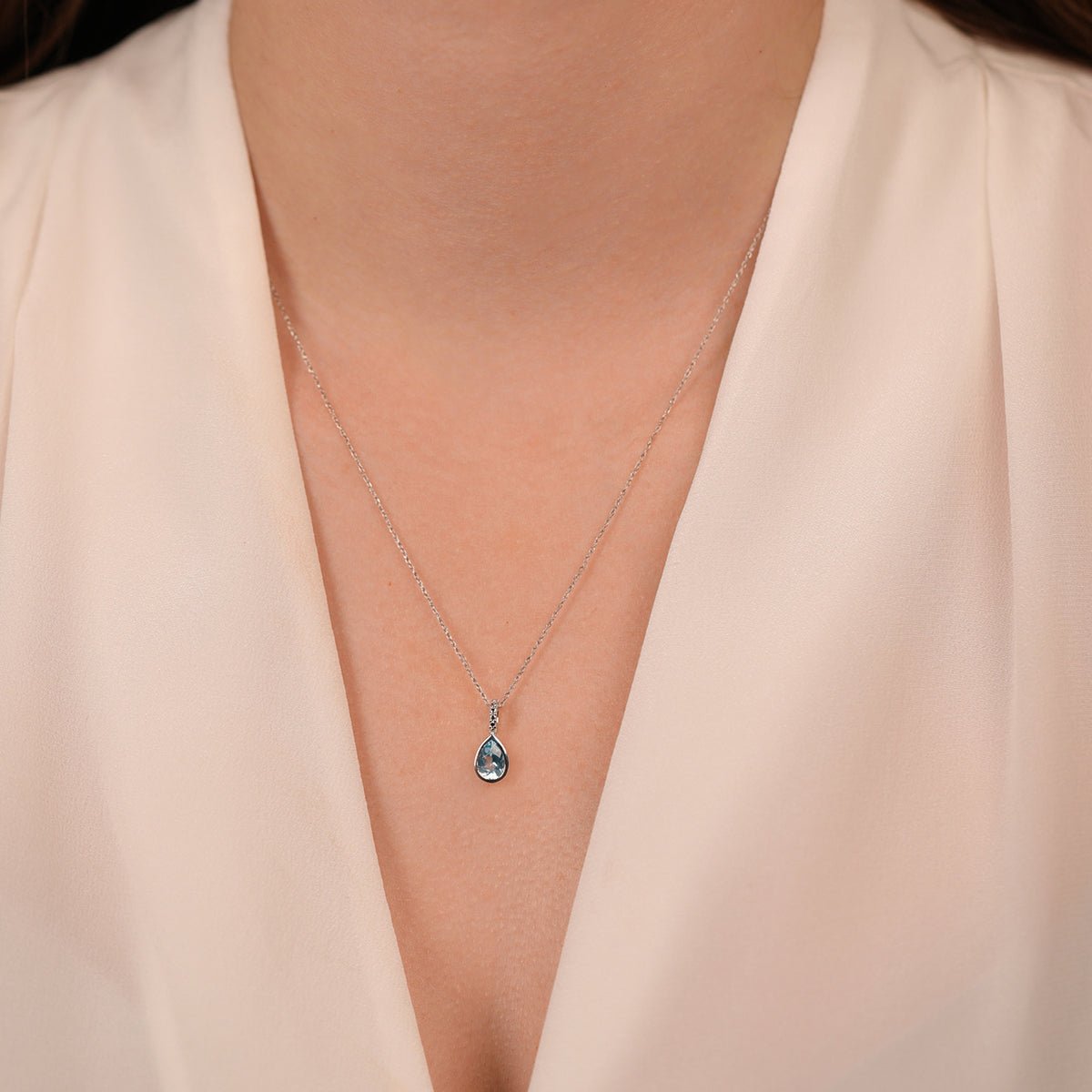 Blue Topaz Teardrop Pendant Necklace Necklaces Estellacollection #product_description# 14k Birthstone Blue Gemstone #tag4# #tag5# #tag6# #tag7# #tag8# #tag9# #tag10#