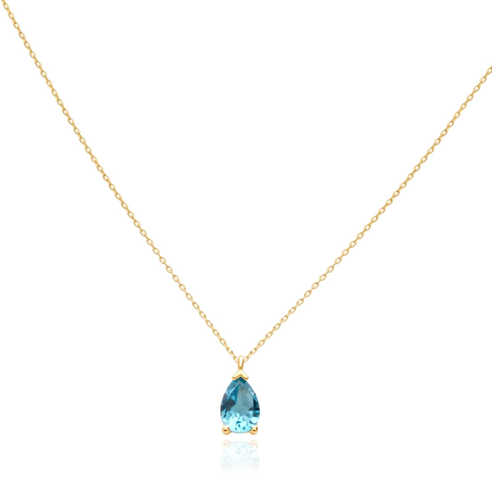 Blue Topaz Teardrop Pendant Necklace Necklaces Estellacollection #product_description# 17764 14k Birthstone Blue Gemstone #tag4# #tag5# #tag6# #tag7# #tag8# #tag9# #tag10#