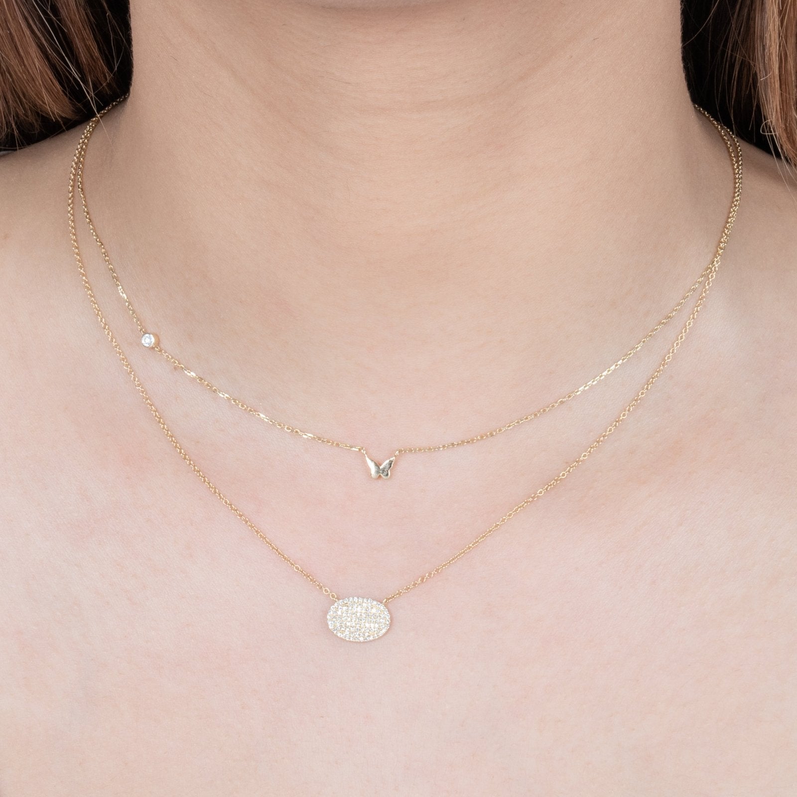 Bubble Butterfly and Diamond Station Necklace Necklaces Estellacollection #product_description# 18210 14k Colorless Gemstone Diamond #tag4# #tag5# #tag6# #tag7# #tag8# #tag9# #tag10# White Gold