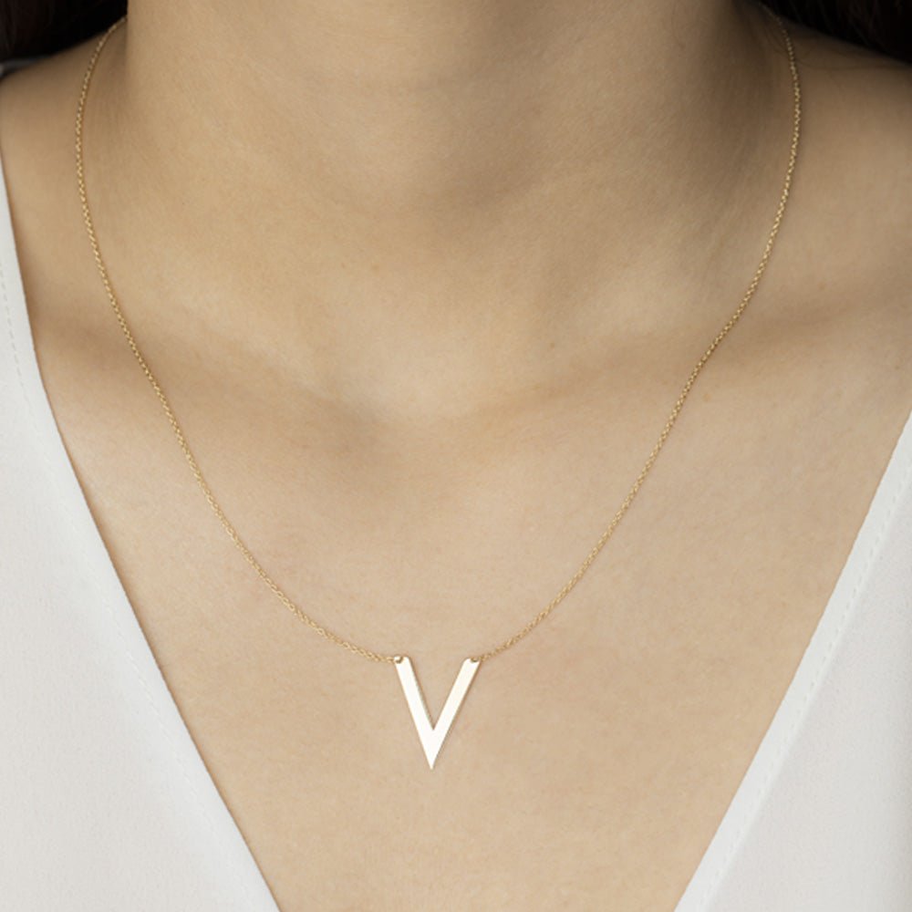 Chevron V Station Necklace in Solid Gold Necklaces Estellacollection #product_description# 17654 10k 14k Make Collection #tag4# #tag5# #tag6# #tag7# #tag8# #tag9# #tag10#