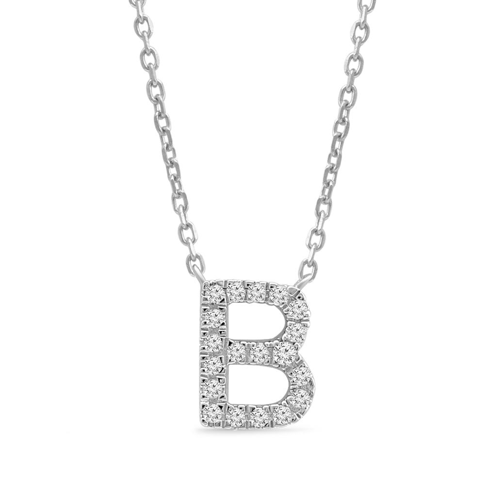 Classic Diamond Initial Charm Necklace Necklaces Estellacollection #product_description# 18000 14k Diamond Gemstone #tag4# #tag5# #tag6# #tag7# #tag8# #tag9# #tag10# B 14k White Gold