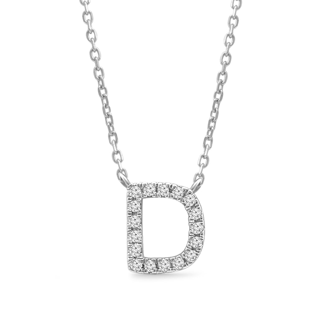Classic Diamond Initial Charm Necklace Necklaces Estellacollection #product_description# 18004 14k Diamond Gemstone #tag4# #tag5# #tag6# #tag7# #tag8# #tag9# #tag10# D 14k White Gold