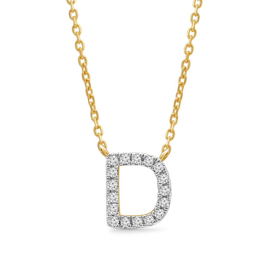 Classic Diamond Initial Charm Necklace Necklaces Estellacollection #product_description# 18005 14k Diamond Gemstone #tag4# #tag5# #tag6# #tag7# #tag8# #tag9# #tag10# D 14k Yellow Gold