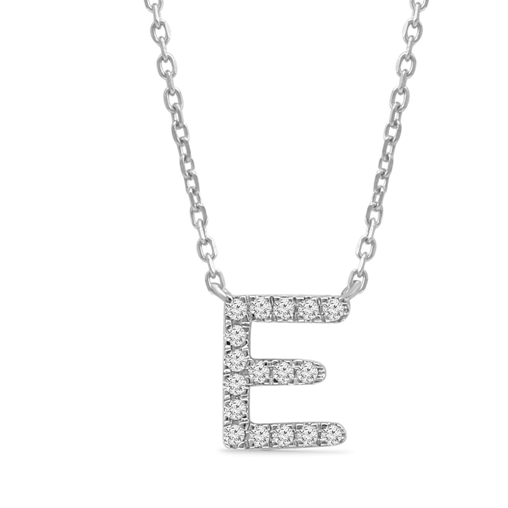 Classic Diamond Initial Charm Necklace Necklaces Estellacollection #product_description# 18006 14k Diamond Gemstone #tag4# #tag5# #tag6# #tag7# #tag8# #tag9# #tag10# E 14k White Gold
