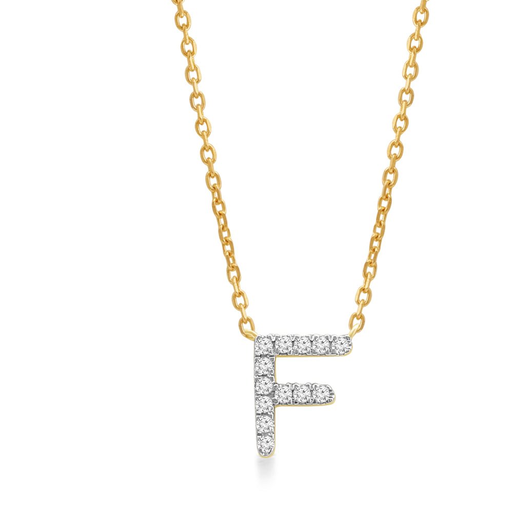 Classic Diamond Initial Charm Necklace Necklaces Estellacollection #product_description# 18009 14k Diamond Gemstone #tag4# #tag5# #tag6# #tag7# #tag8# #tag9# #tag10# F 14k Yellow Gold