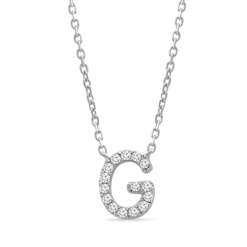 Classic Diamond Initial Charm Necklace Necklaces Estellacollection #product_description# 18010 14k Diamond Gemstone #tag4# #tag5# #tag6# #tag7# #tag8# #tag9# #tag10# G 14k White Gold
