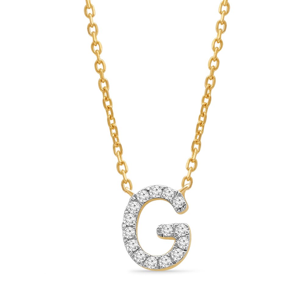 Classic Diamond Initial Charm Necklace Necklaces Estellacollection #product_description# 18011 14k Diamond Gemstone #tag4# #tag5# #tag6# #tag7# #tag8# #tag9# #tag10# G 14k Yellow Gold