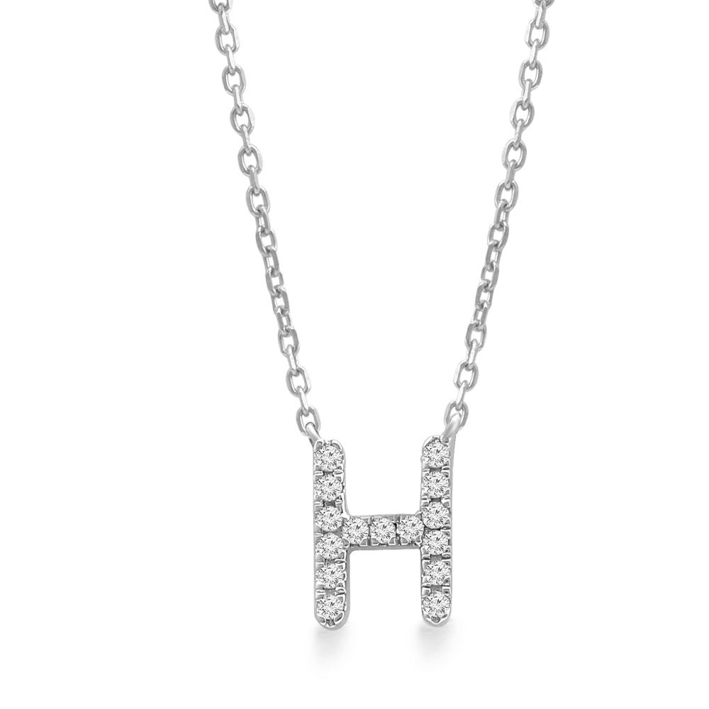 Classic Diamond Initial Charm Necklace Necklaces Estellacollection #product_description# 18012 14k Diamond Gemstone #tag4# #tag5# #tag6# #tag7# #tag8# #tag9# #tag10# H 14k White Gold