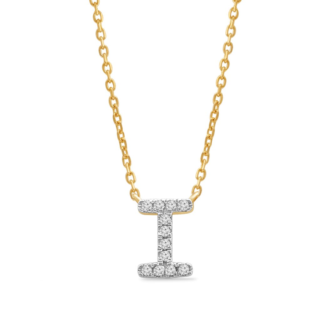 Classic Diamond Initial Charm Necklace Necklaces Estellacollection #product_description# 18015 14k Diamond Gemstone #tag4# #tag5# #tag6# #tag7# #tag8# #tag9# #tag10# I 14k Yellow Gold
