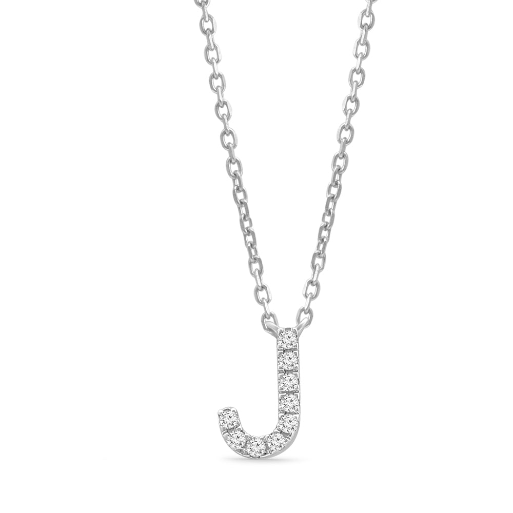Classic Diamond Initial Charm Necklace Necklaces Estellacollection #product_description# 18016 14k Diamond Gemstone #tag4# #tag5# #tag6# #tag7# #tag8# #tag9# #tag10# J 14k White Gold