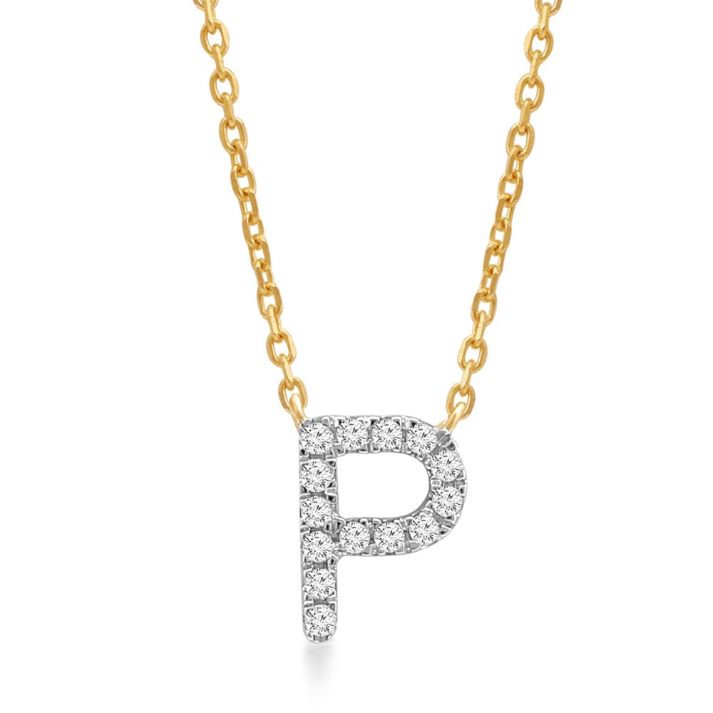 Classic Diamond Initial Charm Necklace Necklaces Estellacollection #product_description# 18027 14k Diamond Gemstone #tag4# #tag5# #tag6# #tag7# #tag8# #tag9# #tag10# P 14k Yellow Gold