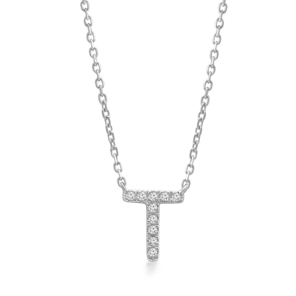 Classic Diamond Initial Charm Necklace Necklaces Estellacollection #product_description# 18032 14k Diamond Gemstone #tag4# #tag5# #tag6# #tag7# #tag8# #tag9# #tag10# T 14k White Gold