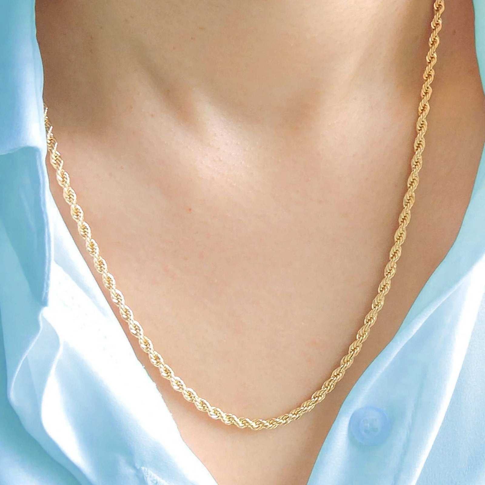 Classic Rope Chain Necklace in Solid 10k Gold Necklaces Estellacollection #product_description# 17845 10k 14k Layering Necklace #tag4# #tag5# #tag6# #tag7# #tag8# #tag9# #tag10# 16" Length
