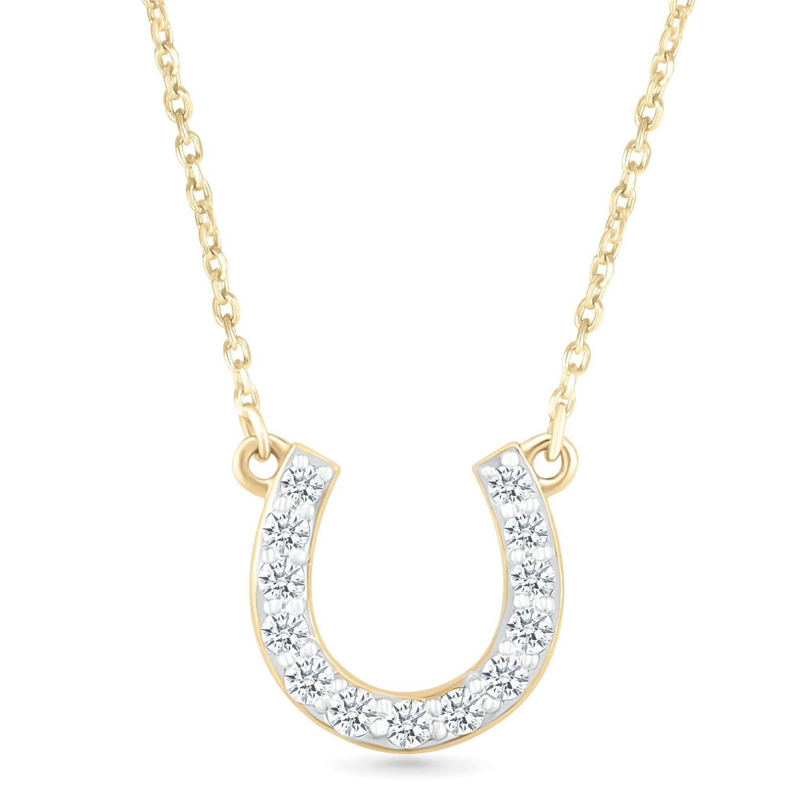 Diamond Horseshoe Pendant Necklace Necklaces Estellacollection #product_description# 32704 10k April Birthstone Colorless Gemstone #tag4# #tag5# #tag6# #tag7# #tag8# #tag9# #tag10#