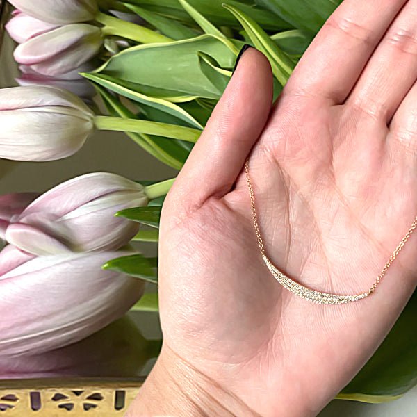 Diamond Double Curve Layering Necklace Necklaces Estellacollection #product_description# 14k Birthstone Diamond #tag4# #tag5# #tag6# #tag7# #tag8# #tag9# #tag10#