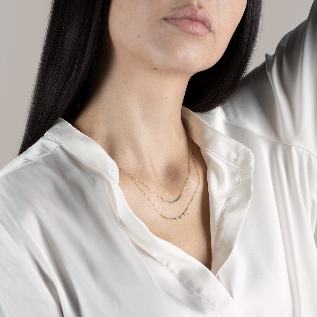 Diamond Double Curve Layering Necklace Necklaces Estellacollection #product_description# 14k Birthstone Diamond #tag4# #tag5# #tag6# #tag7# #tag8# #tag9# #tag10#