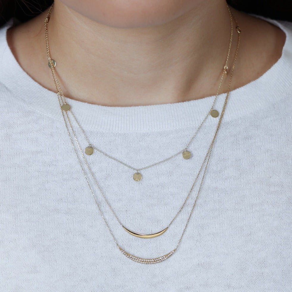 Diamond Double Curve Layering Necklace Necklaces Estellacollection #product_description# 14k Birthstone Diamond #tag4# #tag5# #tag6# #tag7# #tag8# #tag9# #tag10#