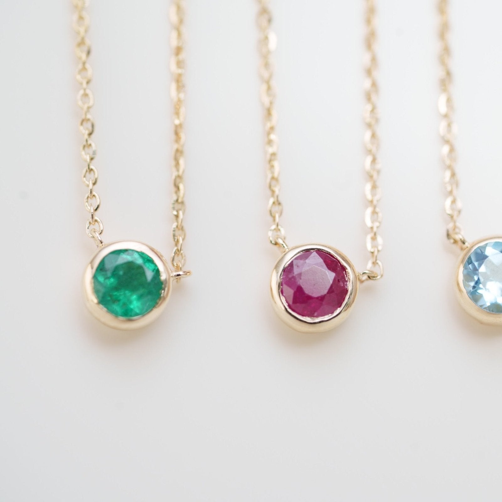Emerald Station Necklace Bezel Set in 14k Gold Necklaces Estellacollection #product_description# 18409 14k Birthstone Emerald #tag4# #tag5# #tag6# #tag7# #tag8# #tag9# #tag10# 3MM