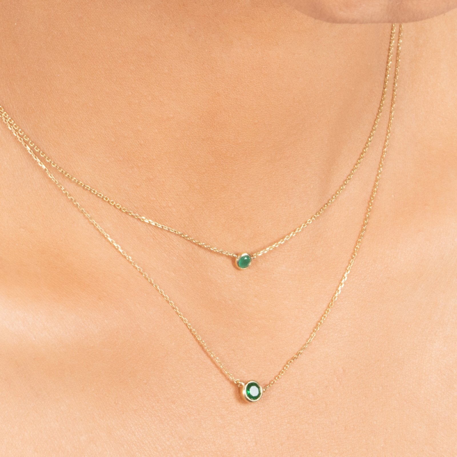 Emerald Station Necklace Bezel Set in 14k Gold Necklaces Estellacollection #product_description# 18409 14k Birthstone Emerald #tag4# #tag5# #tag6# #tag7# #tag8# #tag9# #tag10# 3MM