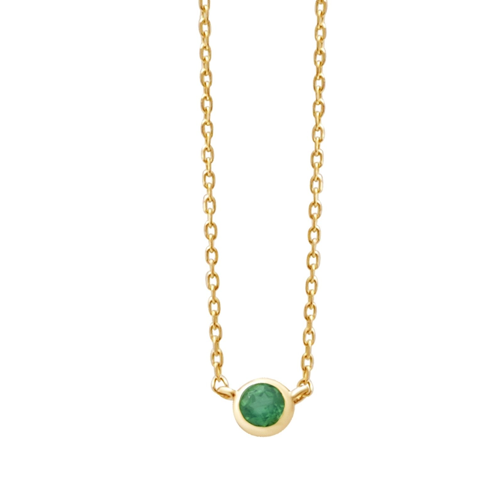 Emerald Station Necklace Bezel Set in 14k Gold Necklaces Estellacollection #product_description# 18409 14k Birthstone Emerald #tag4# #tag5# #tag6# #tag7# #tag8# #tag9# #tag10# 3MM