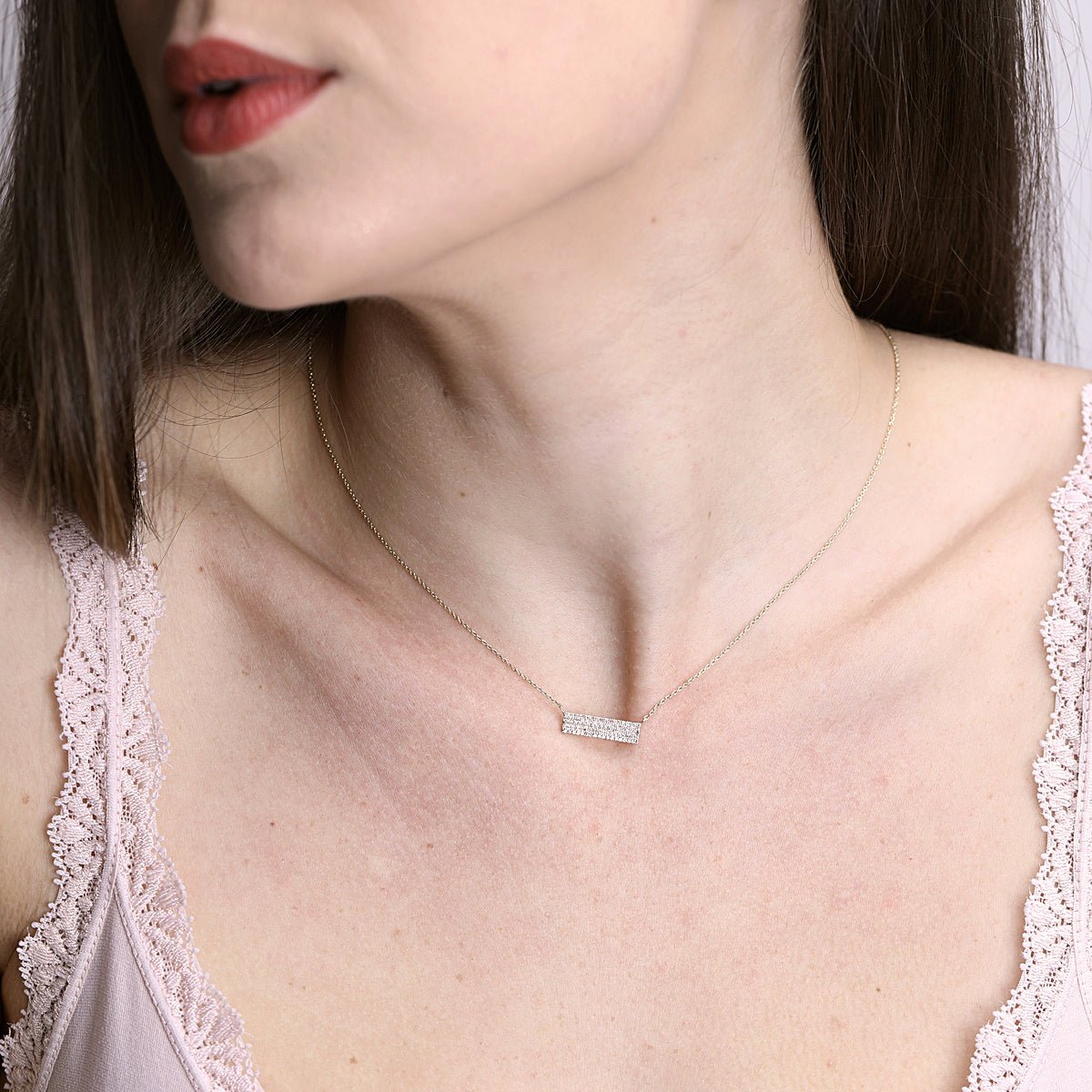 Five Row Diamond PavÃ© Bar Necklace Necklaces Estellacollection #product_description# 17724 14k Diamond Gemstone #tag4# #tag5# #tag6# #tag7# #tag8# #tag9# #tag10#