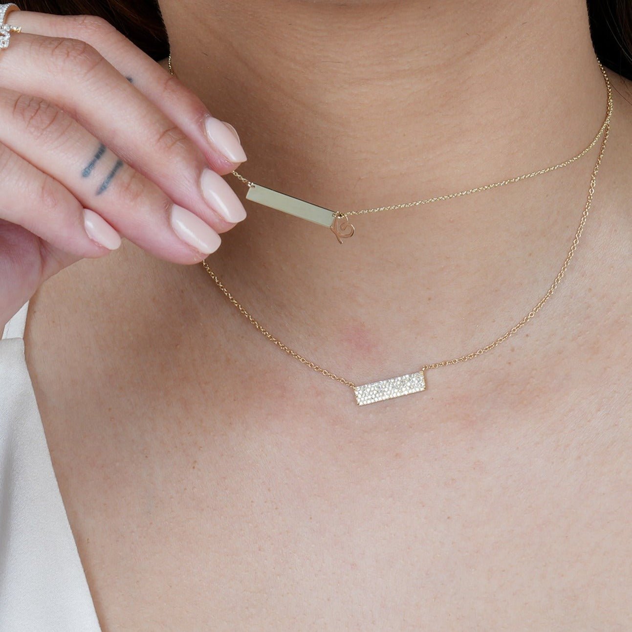 Five Row Diamond PavÃ© Bar Necklace Necklaces Estellacollection #product_description# 17724 14k Diamond Gemstone #tag4# #tag5# #tag6# #tag7# #tag8# #tag9# #tag10#