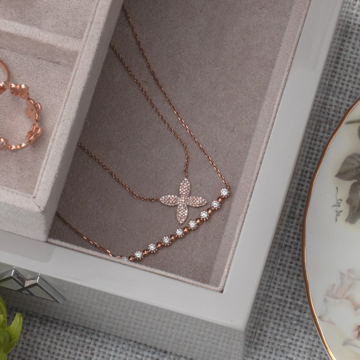 Four Petal Diamond PavÃ© Flower Necklace Necklaces Estellacollection #product_description# 17716 14k Diamond Flower Jewelry #tag4# #tag5# #tag6# #tag7# #tag8# #tag9# #tag10#