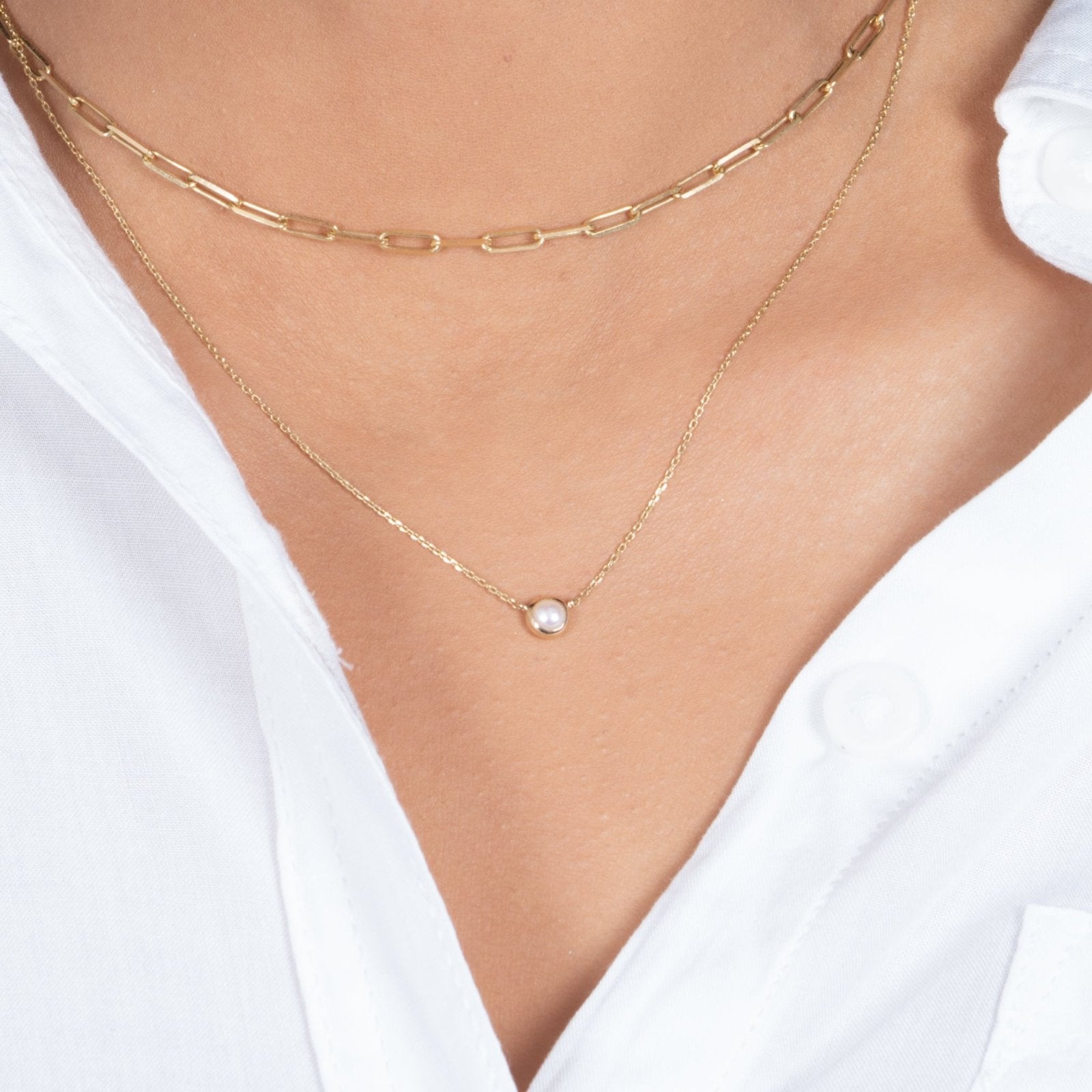 Freshwater Pearl Station Necklace Bezel Set in 14k Gold Necklaces Estellacollection #product_description# 18411 14k Birthstone Gemstone #tag4# #tag5# #tag6# #tag7# #tag8# #tag9# #tag10# 3MM