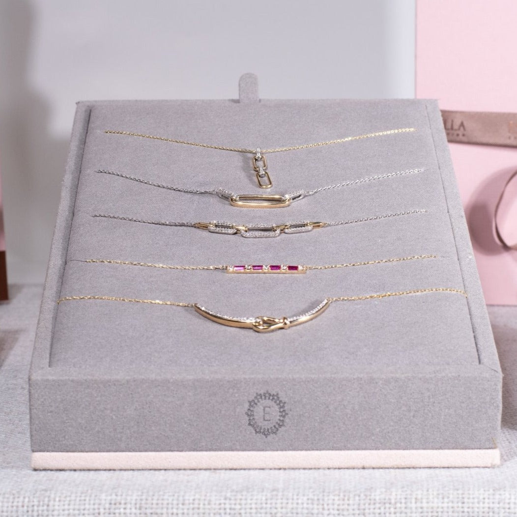 Interlocking Gold and Diamond Paperclip Necklace Necklaces Estellacollection #product_description# 32719 925 Diamond Made to Order #tag4# #tag5# #tag6# #tag7# #tag8# #tag9# #tag10#