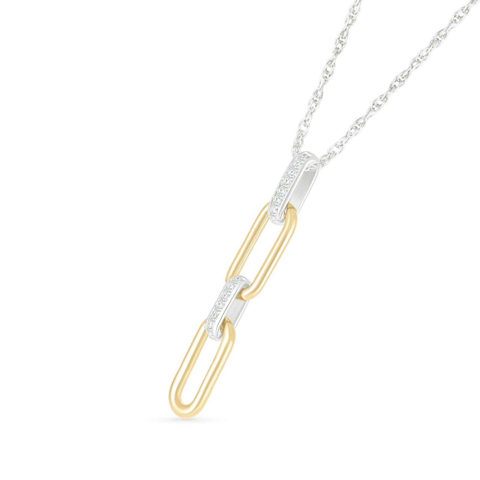 Interlocking Gold and Diamond Paperclip Necklace Necklaces Estellacollection #product_description# 32719 925 Diamond Made to Order #tag4# #tag5# #tag6# #tag7# #tag8# #tag9# #tag10#