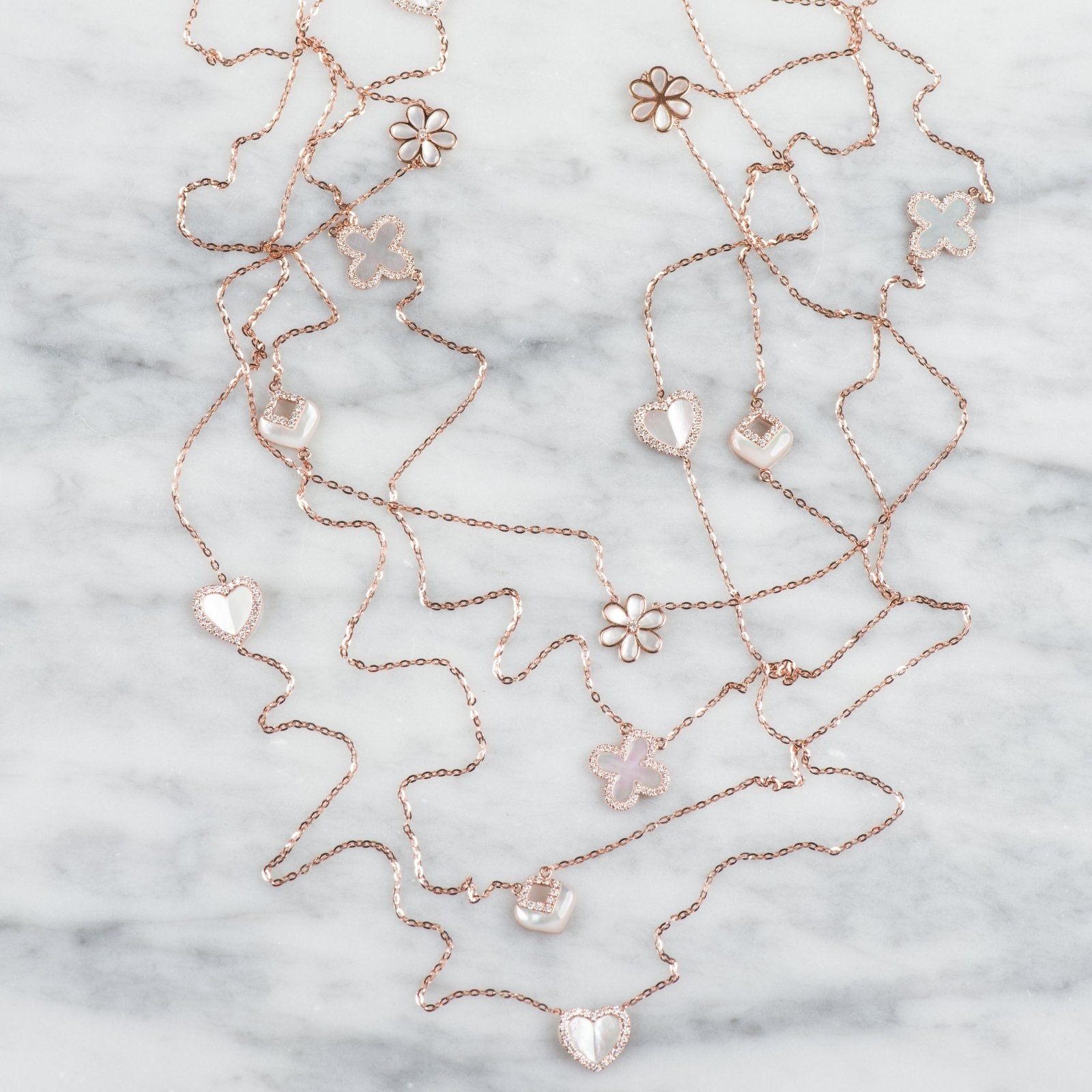 Mother of Pearl Clover with Diamonds Station Necklace Necklaces Estellacollection #product_description# 17228 14k Birthstone Diamond #tag4# #tag5# #tag6# #tag7# #tag8# #tag9# #tag10#