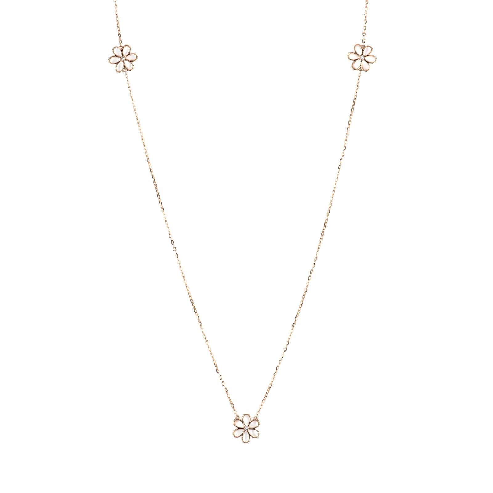 Mother of Pearl Flower with Diamonds Station Necklace Necklaces Estellacollection #product_description# 17229 14k Birthstone Diamond #tag4# #tag5# #tag6# #tag7# #tag8# #tag9# #tag10#