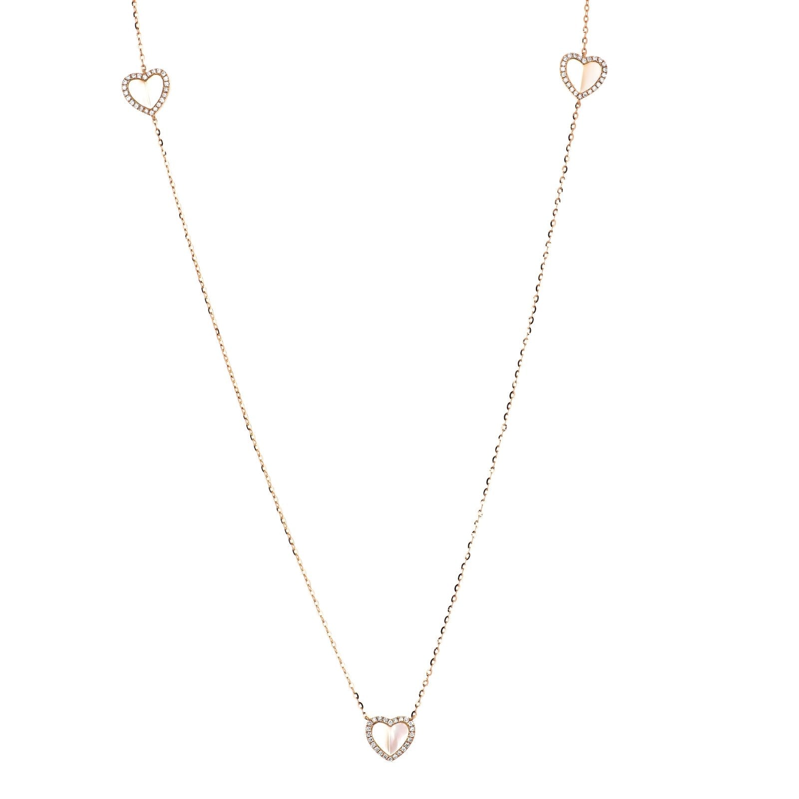 Mother of Pearl Heart with Diamonds Station Necklace Necklaces Estellacollection #product_description# 14k Birthstone Diamond #tag4# #tag5# #tag6# #tag7# #tag8# #tag9# #tag10#