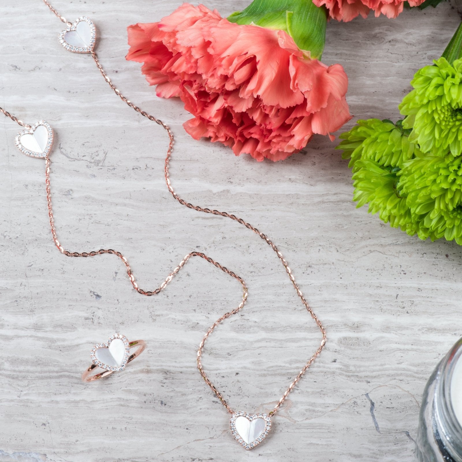 Mother of Pearl Heart with Diamonds Station Necklace Necklaces Estellacollection #product_description# 14k Birthstone Diamond #tag4# #tag5# #tag6# #tag7# #tag8# #tag9# #tag10#