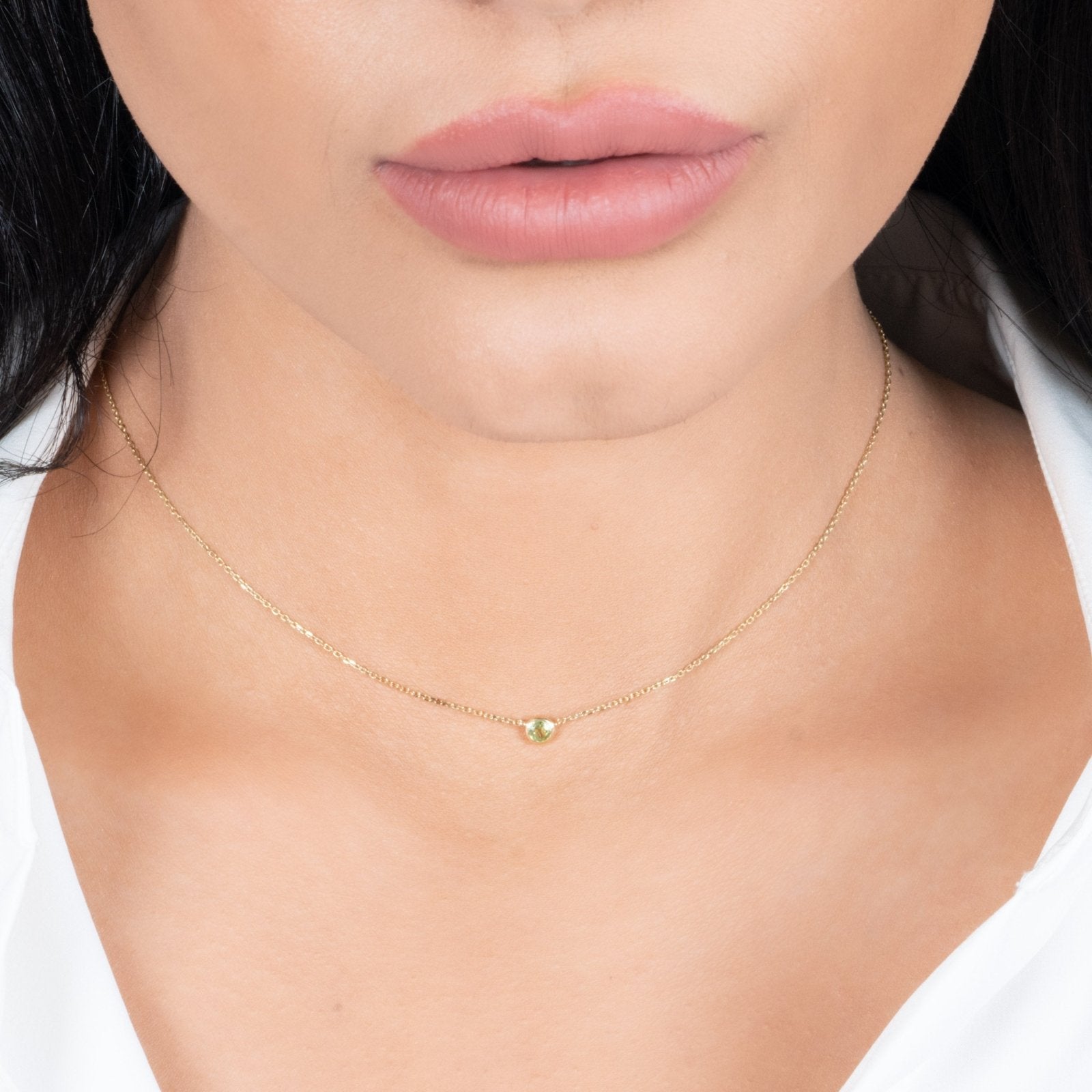 Peridot Station Necklace Bezel Set in 14k Gold Necklaces Estellacollection #product_description# 18415 14k Birthstone Gemstone #tag4# #tag5# #tag6# #tag7# #tag8# #tag9# #tag10# 3MM